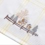 Полотенце вафельное Home Line. Желтая полоска, с вышивкой домики