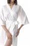 Халат женский шелковый German Volf. Кимоно 24063 белого цвета