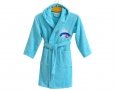 Халат детский махровый Lotus. Marine бирюзового цвета