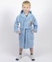 Халат детский махровый Lotus. Train moto голубого цвета
