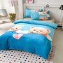 Підліткова велюрова постільна білизна Colorfull Home. Ведмежа з серцем