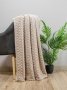 Плед флисовый Home Line. Жаккард Коса бежевий