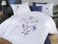 Постельное белье Dantela Vita. Nilufer beyaz с вышивкой