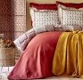 Набор постельное белье Karaca Home. С покрывалом и пледом Maryam bordo
