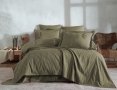 Постельное белье Saheser. Noris khaki хлопок с вышивкой и пике