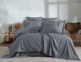 Постельное белье Saheser. Noris grey хлопок с вышивкой и пике