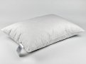 Подушка пуховая низкая Iglen с белым пухом и кантом, 100% пух