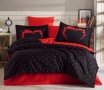 Постельное белье HOBBY. Exclusive Sateen Amore черно-красного цвета
