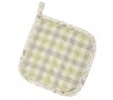 Прихватка для кухни Home Line. Курочки светло-коричневого/Клетка оливково-бежевого цвета