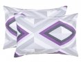 Набор наволочек Home Line. Бязь Калейдоскоп сіро-фіолетовий/світло-сірий 140