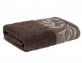 Полотенце махровое Home Line. Флора коричневого цвета