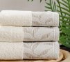 Полотенце махровое Home Line. Флора кремового цвета