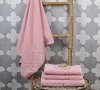 Махровий рушник Аїша. Жаккард Ромби рожевого кольору
