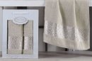 Набор из 2-х махровых полотенец Gulcan. Frower Ornament Beige