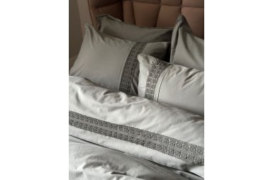 Постельное белье Saheser. Eco cotton Freya antrasit с пике