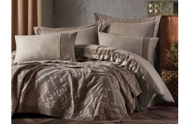Постельное белье Saheser. Eco cotton Freya vizon с пике