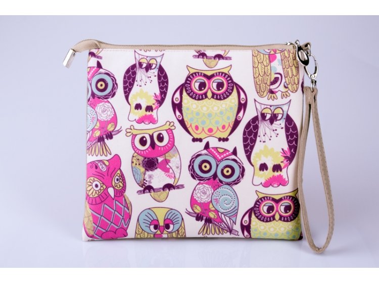 Клатч женский Совы, размер 25х20 см