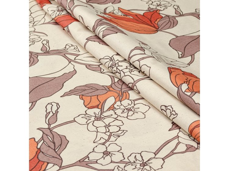 Постельное белье Home Line. ЭКО Бязь Весняний вечір оранжевого цвета