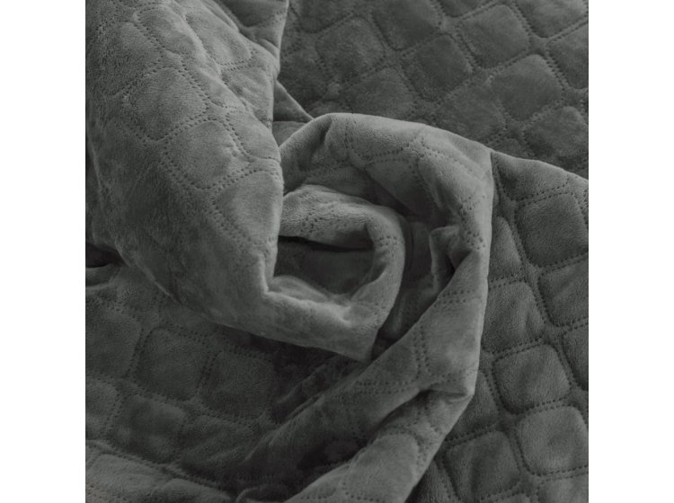 Покрывало ТЕП. Велюровое серого цвета