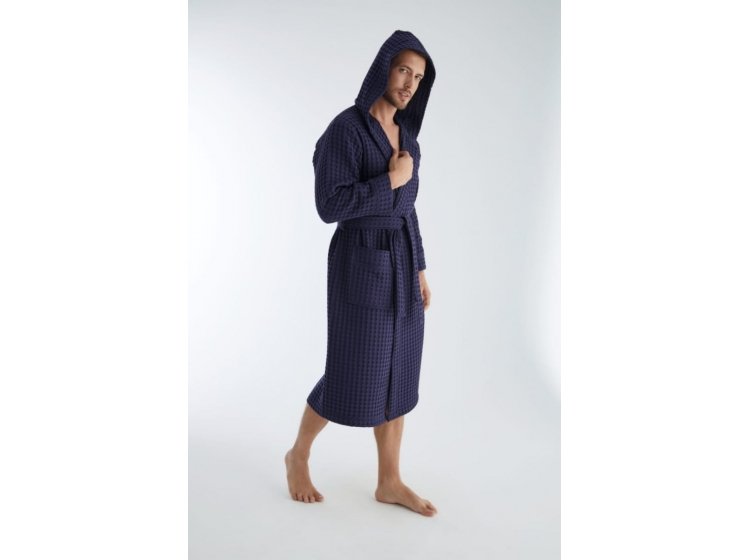 Мужской вафельный халат Nusa. 1325 lacivert