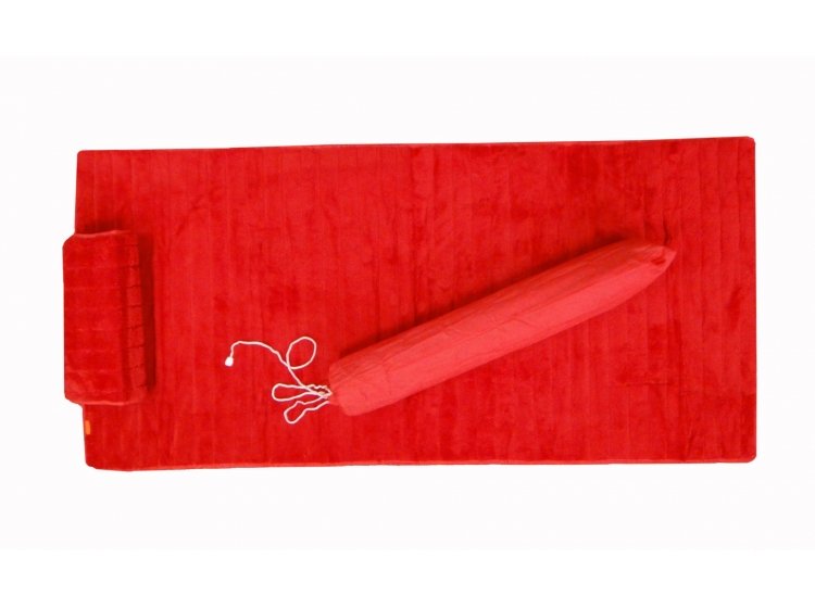 Коврик для пляжа+надувная подушка Love You. VIP красный