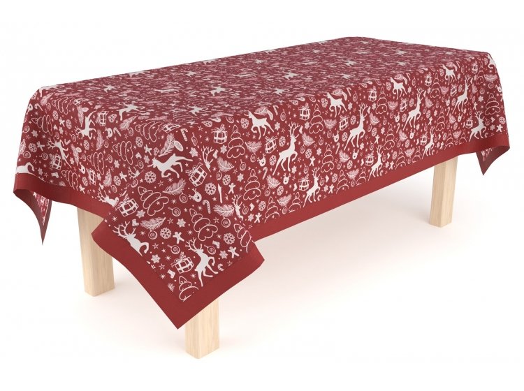 Новогодняя скатерть Home Line. Красная