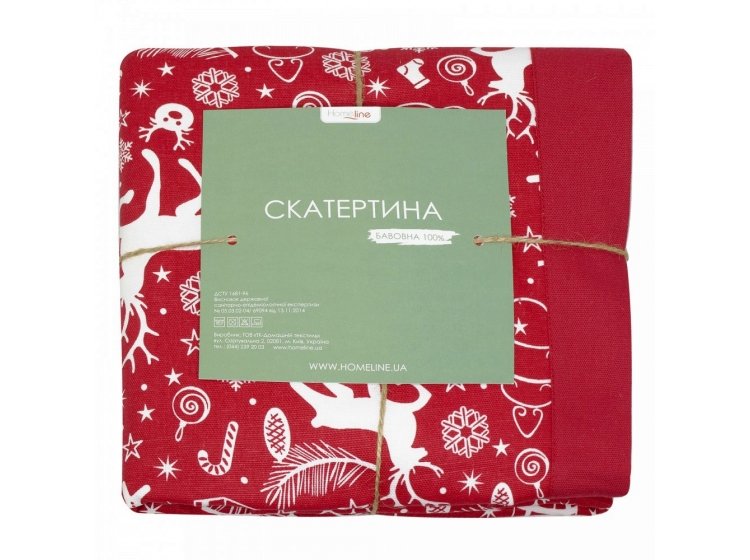 Новогодняя скатерть Home Line. Красная