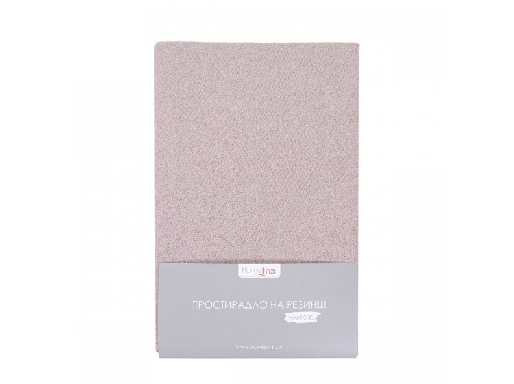 Простынь на резинке махровая Home line. Серо-розовая 130