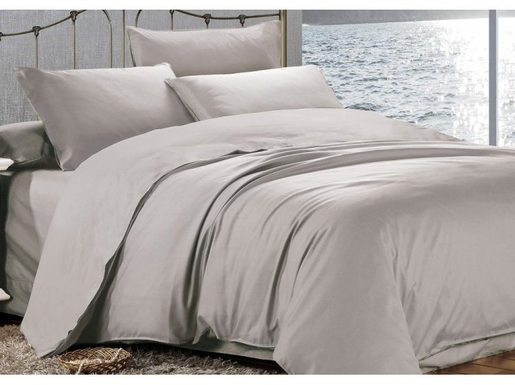 Постельное белье Home Line. Сатин-люкс Серый