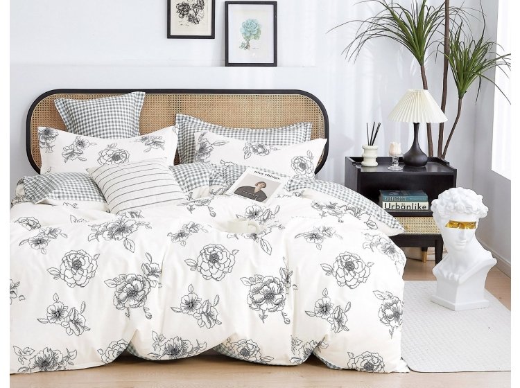 Постельное белье Home Line. Сатин Біла півонія