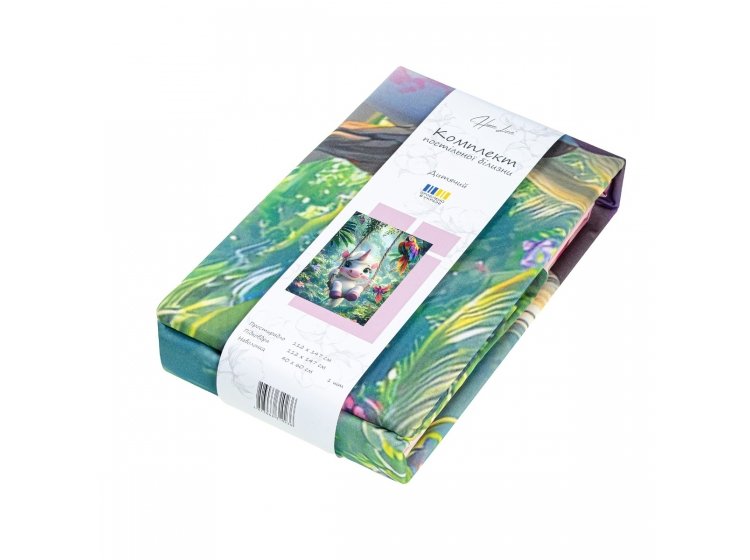 Постельное белье в детскую кроватку Home Line. Поплин Одноріг у джунглях