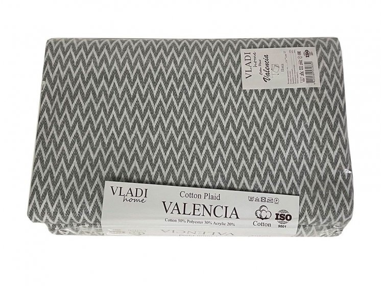 Хлопковый плед Vladi Валенсия. Антонио белый дым