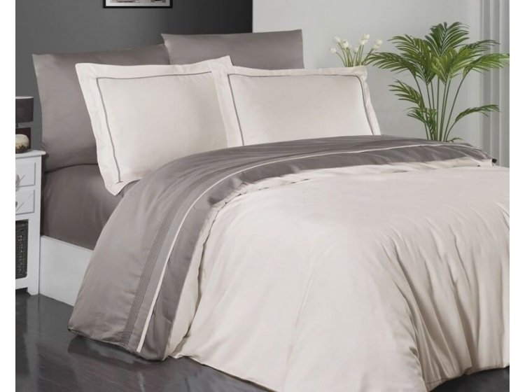 Постельное белье First Choice. DELUXE Satin Serenity Ivory-Mink