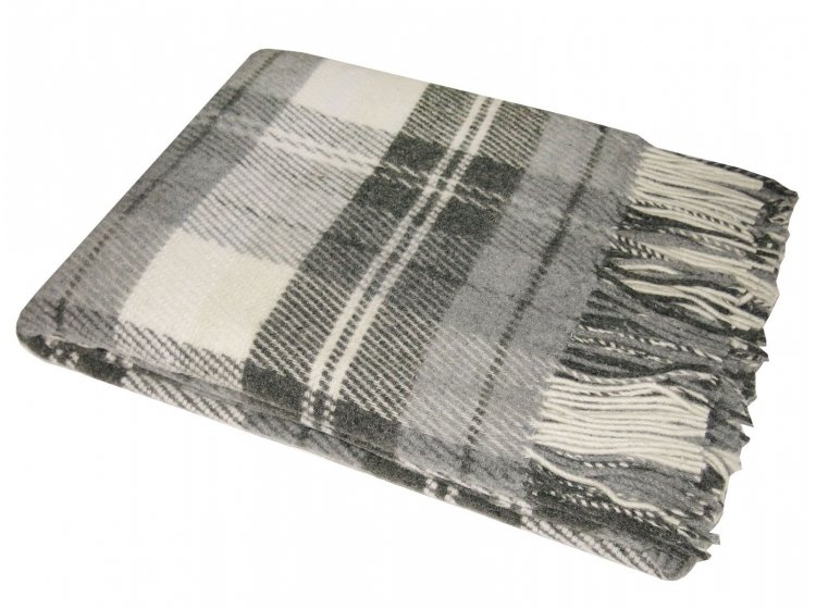 Шерстяной плед Vladi. Эльф Noah бело-серо-темно-серый