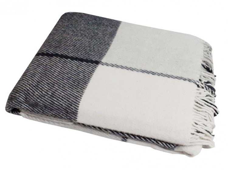 Шерстяной плед Vladi. Эльф Liam бело-серо-темно-серый