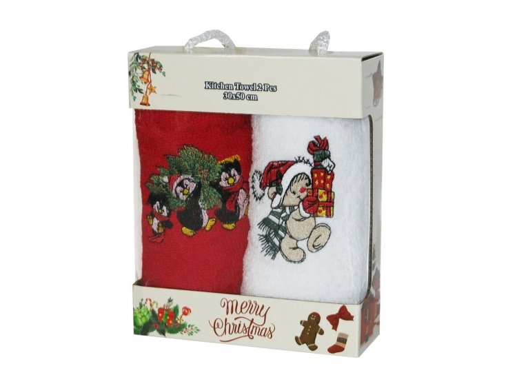 Набор кухонных полотенец Gulcan. Новорічний Santa 2026 05
