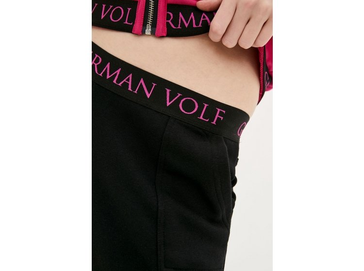 Брюки женские джогеры German Volf. 21003-3 черный с малиновым