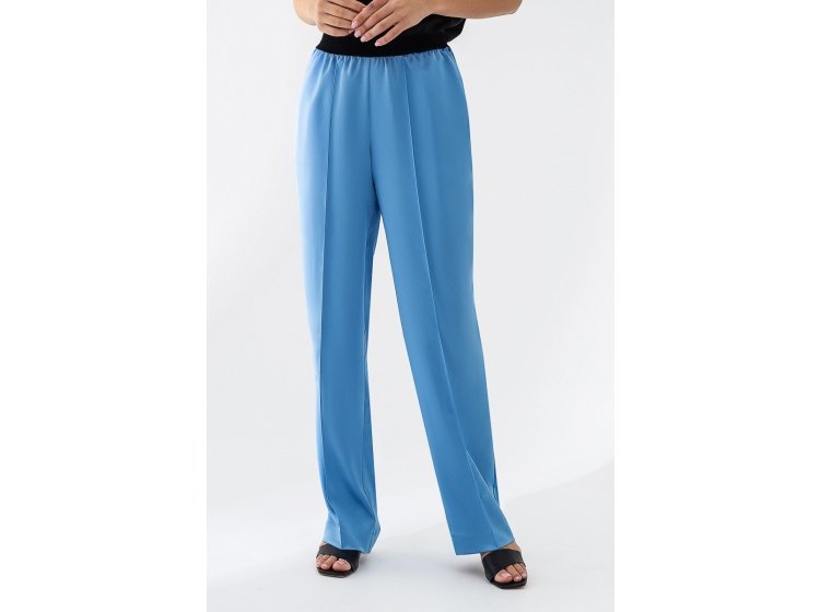 Брюки женские атласные German Volf. 21068-2 голубого цвета