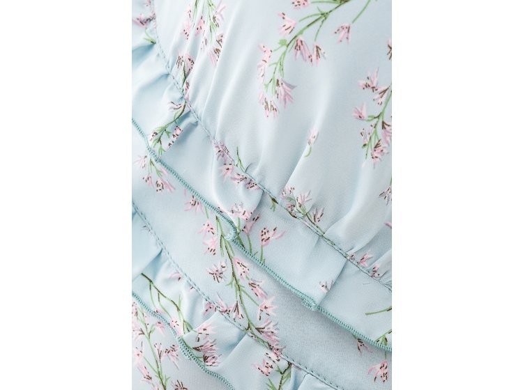 Платье шелковое German Volf. 21075-1 голубого цвета