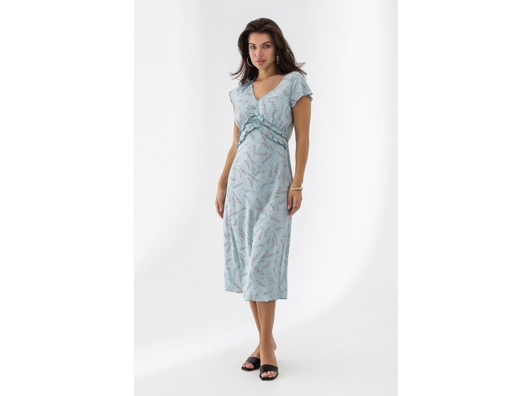 Платье шелковое German Volf. 21075-1 голубого цвета