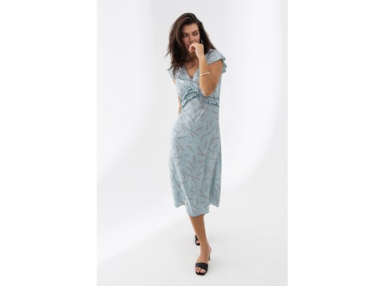Платье шелковое German Volf. 21075-1 голубого цвета