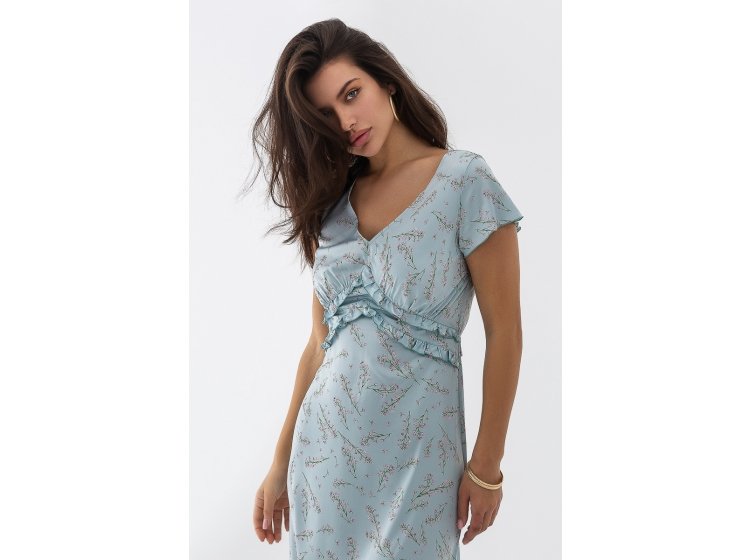 Платье шелковое German Volf. 21075-1 голубого цвета