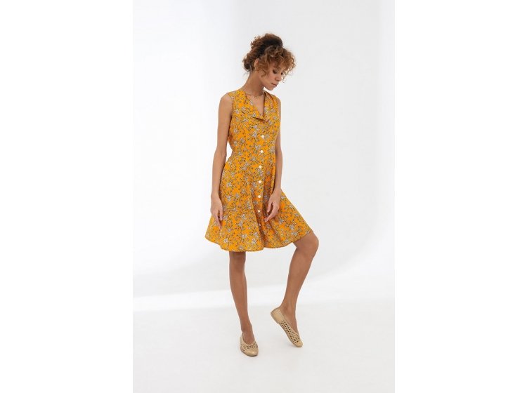 Платье с застежкой впереди German Volf. 21076-2 цветочный принт