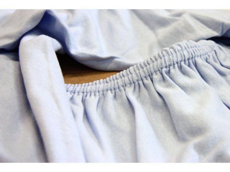 Простынь на резинке трикотажная LIGHTHOUSE. Голубая