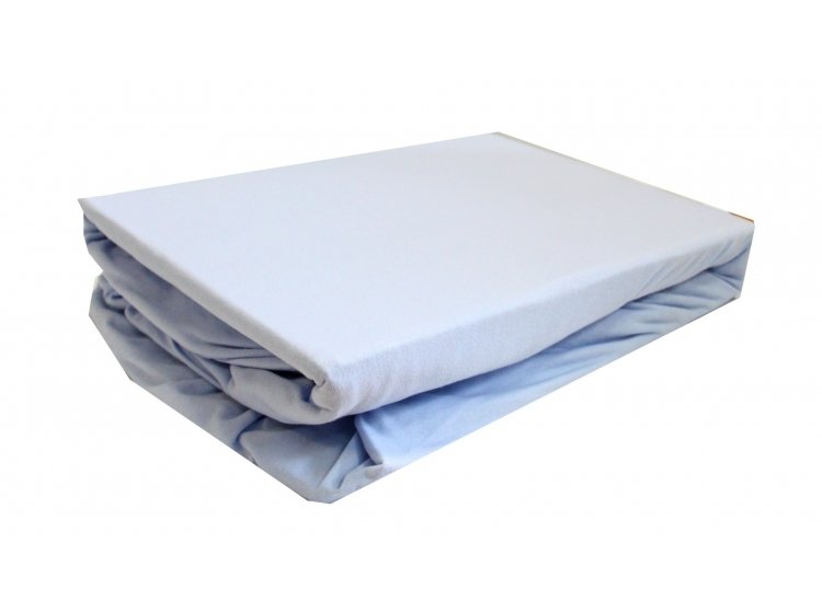 Простынь на резинке трикотажная LIGHTHOUSE. Голубая