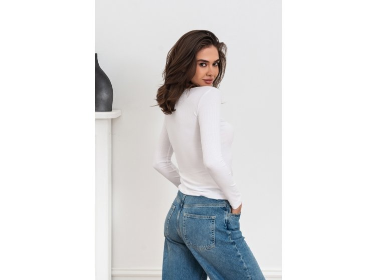 Лонгслив женский German Volf. 23011-2 в рубчик белого цвета