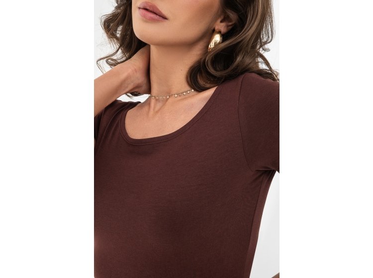 Платье модаловое German Volf. 23024 коричневого цвета