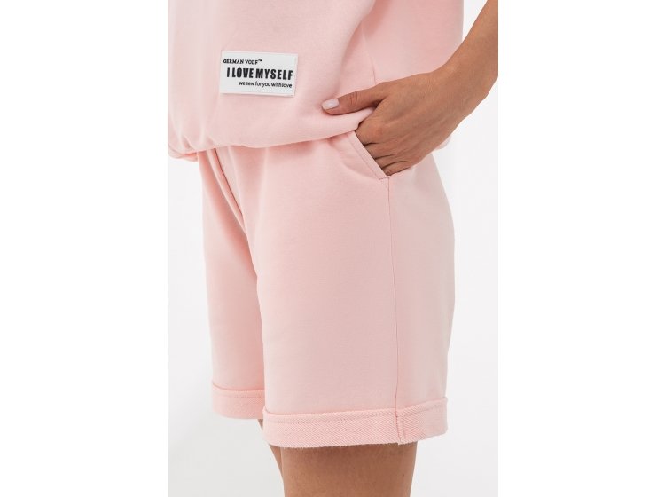 Костюм футболка с капюшоном и шортами German Volf. 23034 розовый кварц