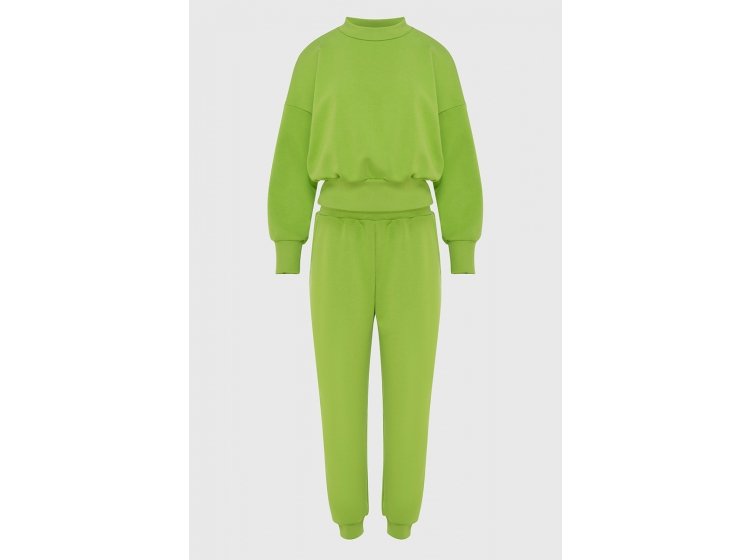 Брюки джоггеры женские German Volf. 23071 салатового цвета. Со свитшотом