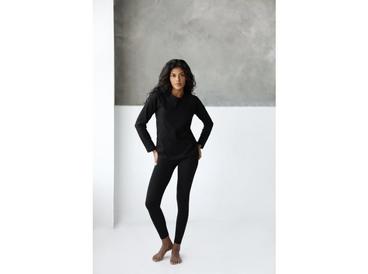 Лосины женские из хлопка German Volf. 23105 черного цвета